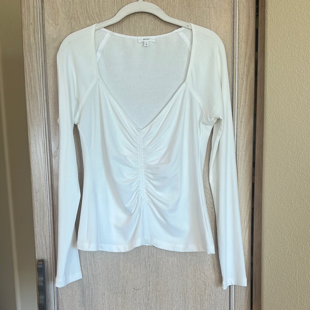 A.L.C. Elegant White Long Sleeve Top